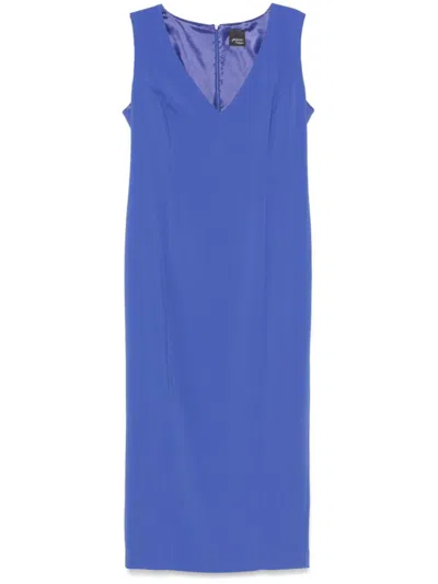 MARINA RINALDI MARINA RINALDI BLUE 'ELSA' MIDI DRESS WITH SLIT