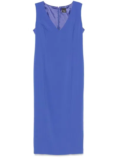 Marina Rinaldi Blue 'elsa' Midi Dress With Slit