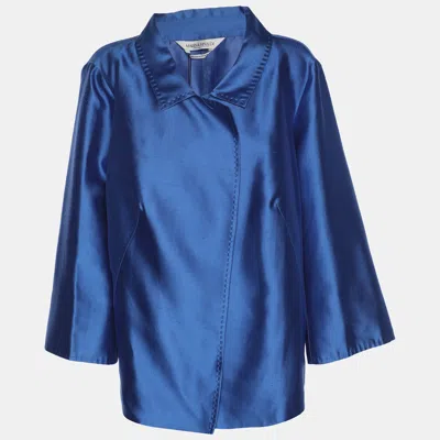Marina Rinaldi Blue Silk Blend Blazer