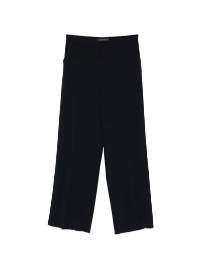 Marina Rinaldi Blue Straight Trousers In Black