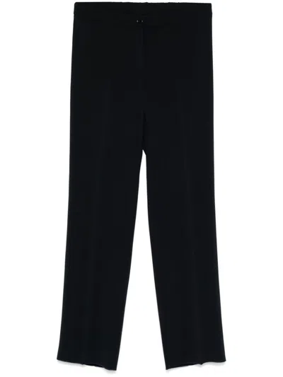MARINA RINALDI BLUE TROUSERS 'RACHELE' WITH PRESSED CREASE