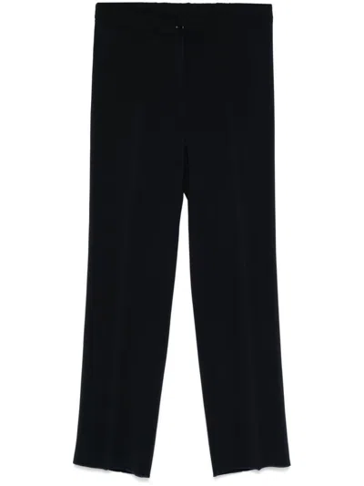 Marina Rinaldi Blue Trousers 'rachele' With Pressed Crease In Black