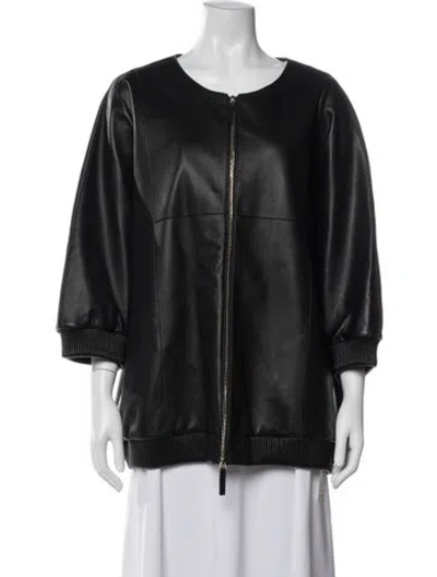 Pre-owned Marina Rinaldi Bomber Jacket In Black