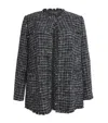 Marina Rinaldi Plus Size Mora Fringe-trim Tweed Jacket In Blue