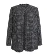 Marina Rinaldi Plus Size Tattico Bead-trim Tweed Jacket In Blue