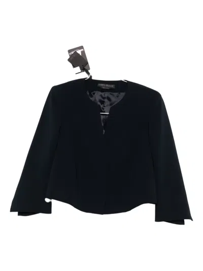 Marina Rinaldi Bow-detail Cropped Jacket In Black