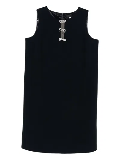 Marina Rinaldi Bow-detail Sleeveless Mini Dress In Blue