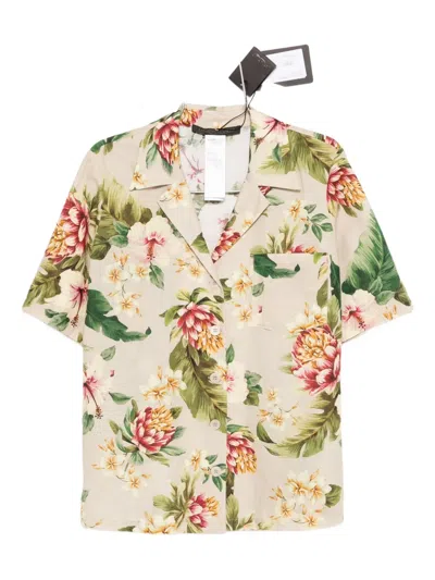Marina Rinaldi Braies Floral-print Shirt In Neutral