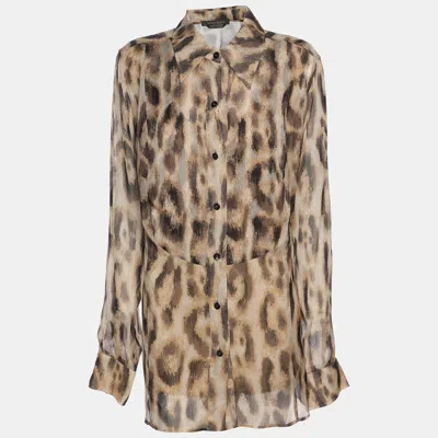 Marina Rinaldi Brown Printed Silk Shirt