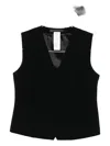 Marina Rinaldi Button-fastening Sleeveless Vest In Black