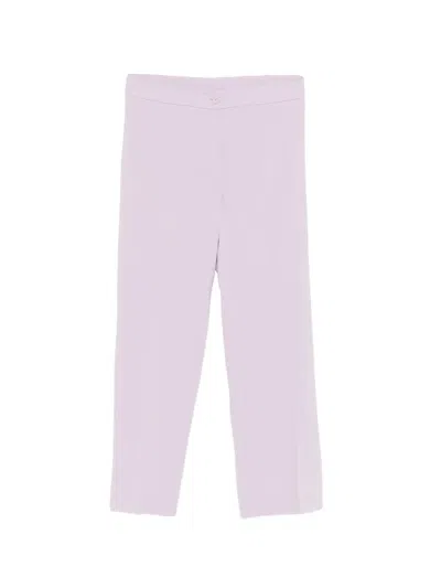 Marina Rinaldi Button Trousers In Purple