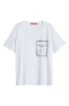 Marina Rinaldi Caccia Rhinestone Detail Cotton Jersey T-shirt In White