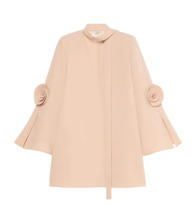 Marina Rinaldi Cady Floral Appliqué Blouse In Pink