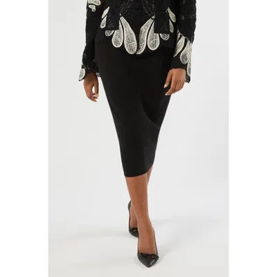 Marina Rinaldi Cady Midi Pencil Skirt In Black