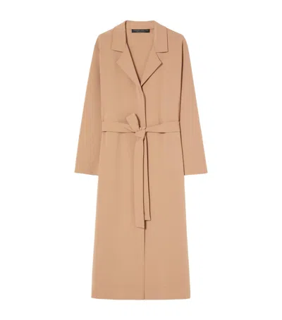 Marina Rinaldi Cady Overcoat-style Pomezia Midi Dress In Sand