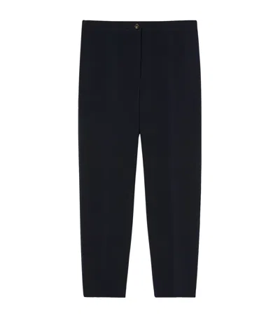 Marina Rinaldi Cady Slim Ravel Trousers In Blue