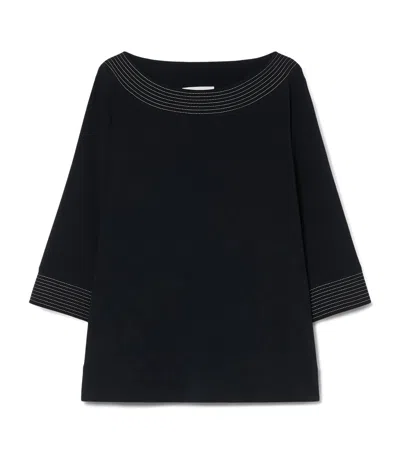 Marina Rinaldi Cady Tunic Blouse In Blue