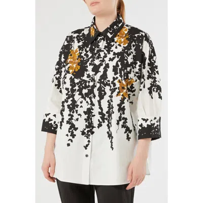 Marina Rinaldi Calao Cotton Button-up Shirt In Multi