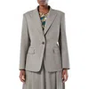 Marina Rinaldi Caliga Plaid Wool Blazer In Gray