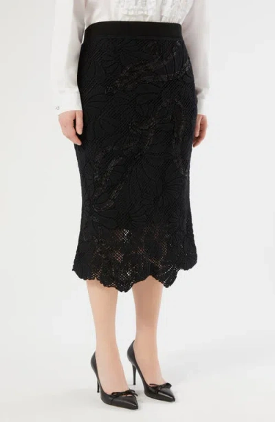 Marina Rinaldi Campale Knit Midi Skirt In Black