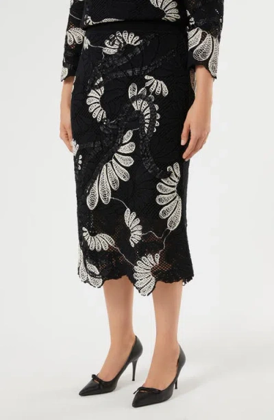 Marina Rinaldi Campale Knit Midi Skirt In Black