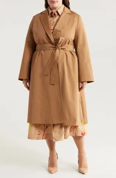 Marina Rinaldi Candido Wrap Trench Coat In Camel