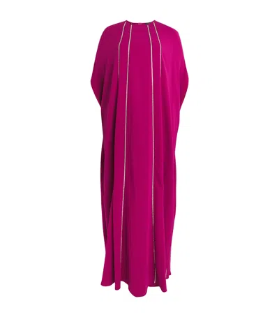 Marina Rinaldi Cape Embellished Maxi Dress In Red