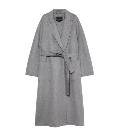 Marina Rinaldi Cashmere Belted Coat In Gray