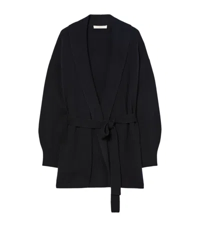 Marina Rinaldi Cashmere Tie-belt Cardigan In Animal Print