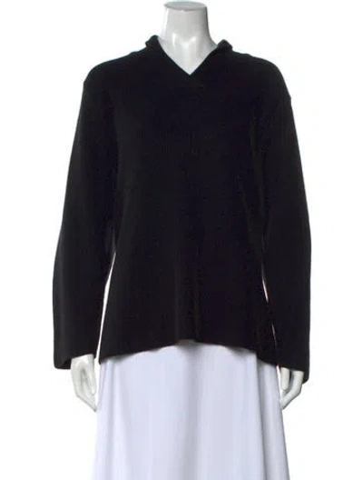Pre-owned Marina Rinaldi Cashmere V-neck Sweater In Black