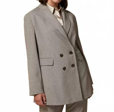 Marina Rinaldi Castagna Double Breasted Coat In Ice Beige In Multi