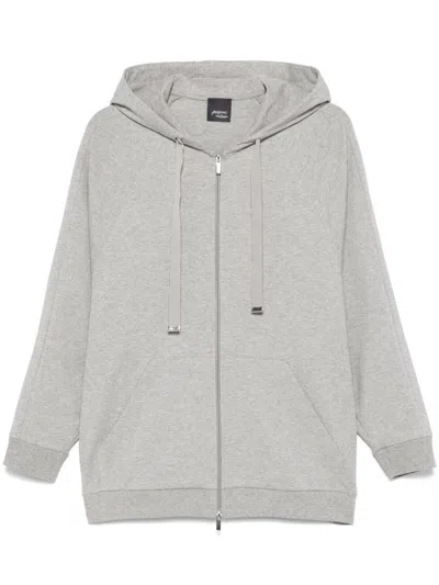 Marina Rinaldi 'cinema' Hoodie In Grey Cotton In Gray