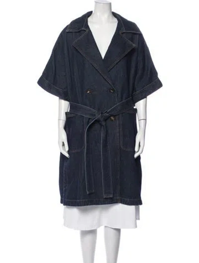 Pre-owned Marina Rinaldi Coat In Blue
