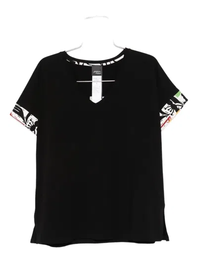 Marina Rinaldi Coimbra V-neck T-shirt In Black