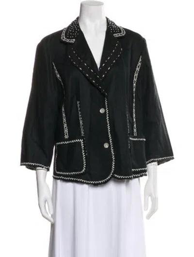 Pre-owned Marina Rinaldi Colorblock Pattern Jacket In Black