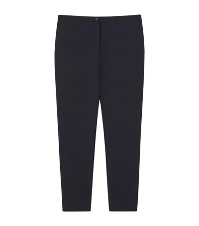 Marina Rinaldi Cotton-blend Tailored Trousers In Blue