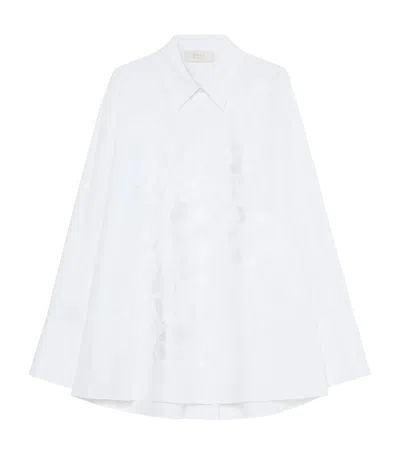 Marina Rinaldi Cotton Embroidered Shirt In White