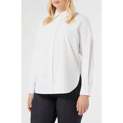 Marina Rinaldi Cotton Poplin Button-up Shirt In White