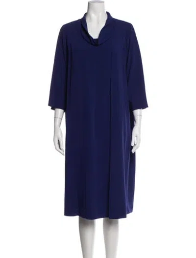 Pre-owned Marina Rinaldi Cowl Neck Midi Length Dress In Purple