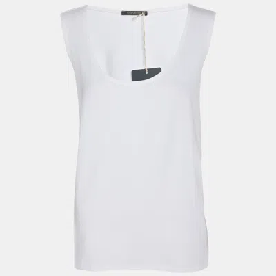 Pre-owned Marina Rinaldi Cream Jersey Scoop Neck Camisole L In White