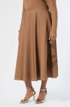 Marina Rinaldi Cremona Midi Skirt In Hazelnut Brown