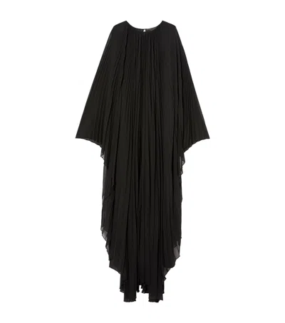 Marina Rinaldi Crêpe Sunray-pleat Mrebattage Kaftan Maxi Dress In Black