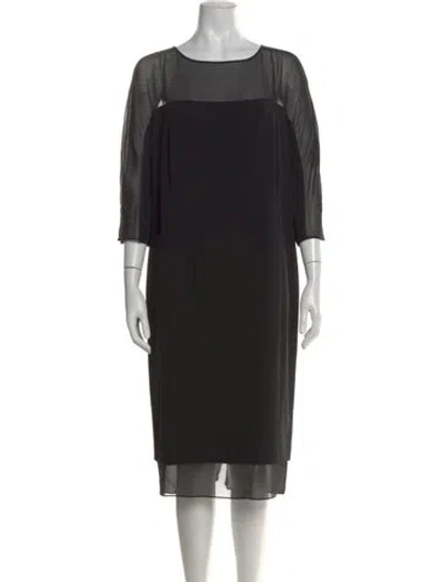 Pre-owned Marina Rinaldi Crew Neck Knee-length Dress In Black
