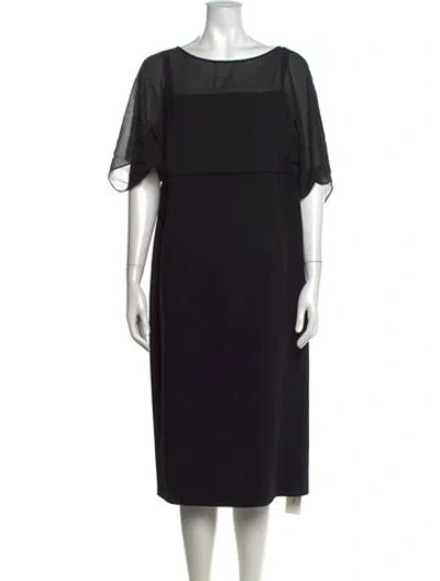 Pre-owned Marina Rinaldi Crew Neck Knee-length Dress In Black