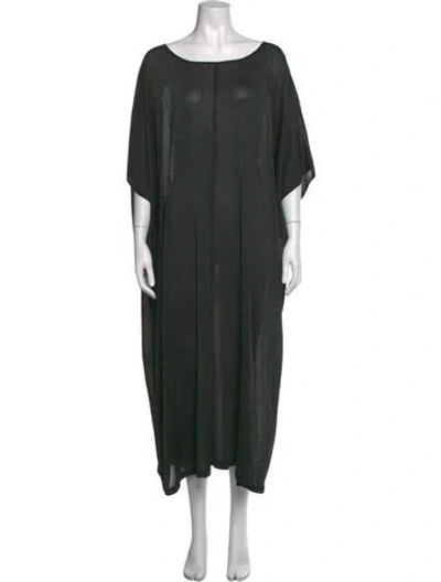 Pre-owned Marina Rinaldi Crew Neck Long Dress In Green