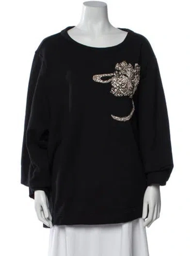 Pre-owned Marina Rinaldi Crew Neck Long Sleeve Sweatshirt In Black