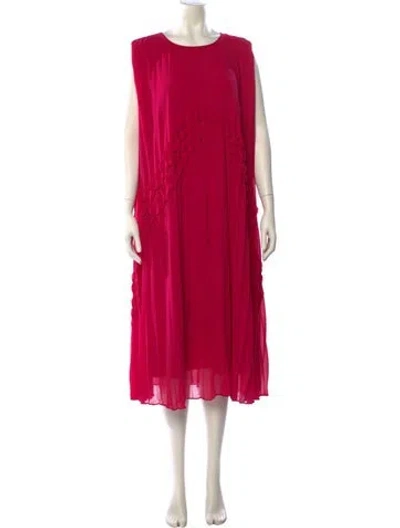 Pre-owned Marina Rinaldi Crew Neck Midi Length Dress In Pink