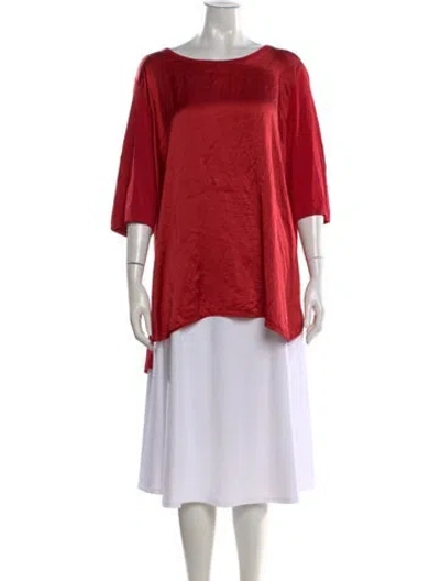 Pre-owned Marina Rinaldi Crew Neck Midi Length Dress In Red