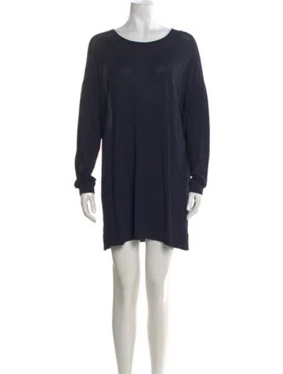 Pre-owned Marina Rinaldi Crew Neck Mini Dress W/ Tags In Blue