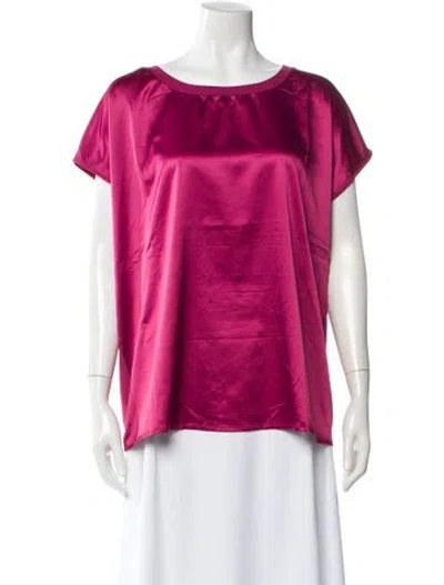Pre-owned Marina Rinaldi Crew Neck Short Sleeve Top In Pink